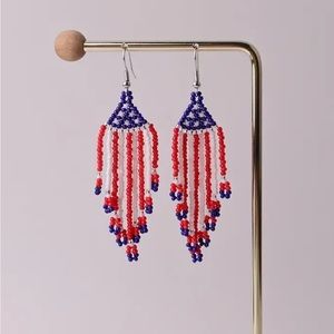 NWT patriotic tassel earring with Stars and Stripes